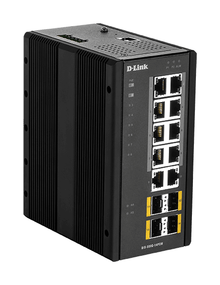 Switch PoE Gerenciável Industrial Gigabit com slots SFP