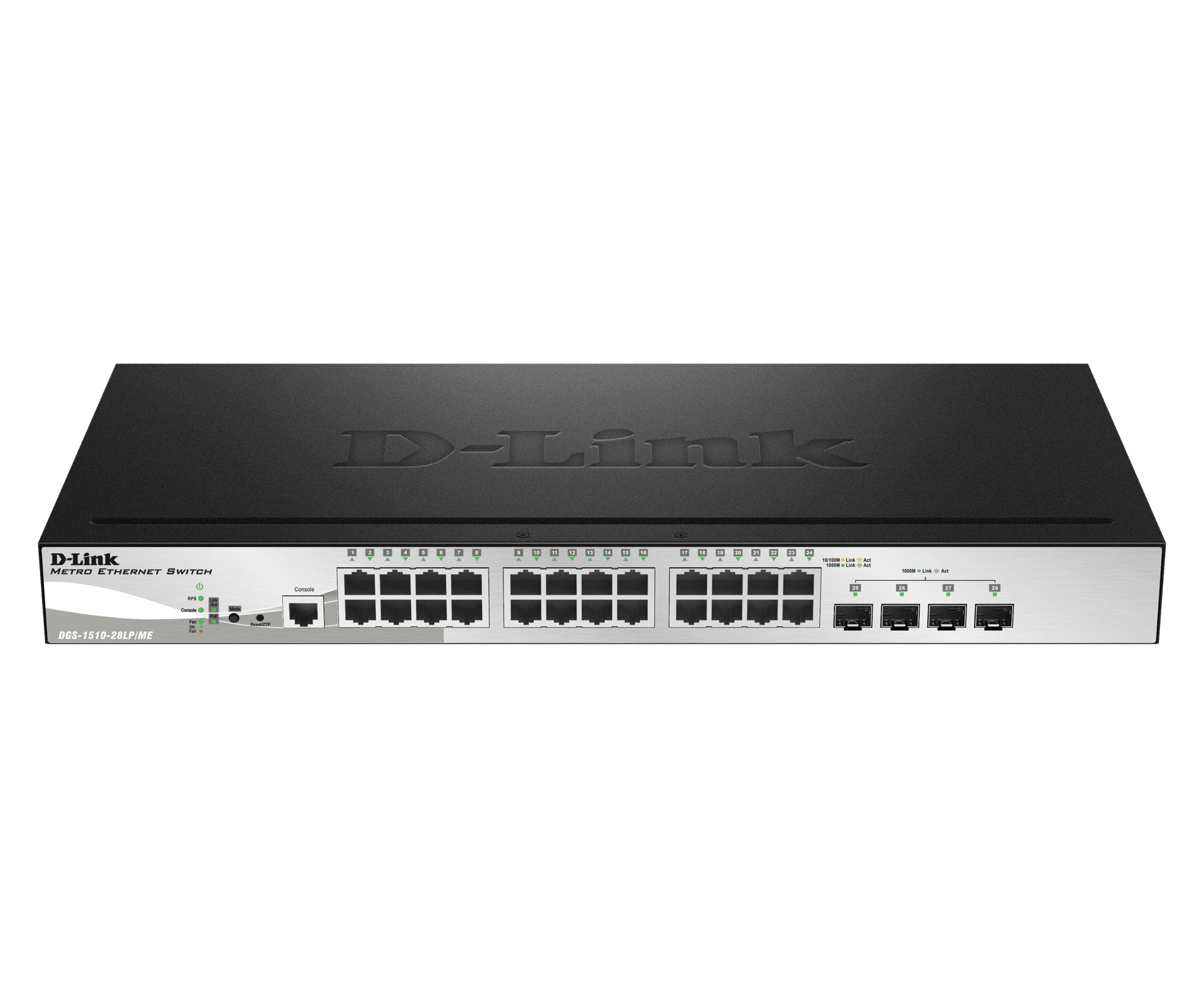 Switch Ethernet Metro PoE de 28 Portas