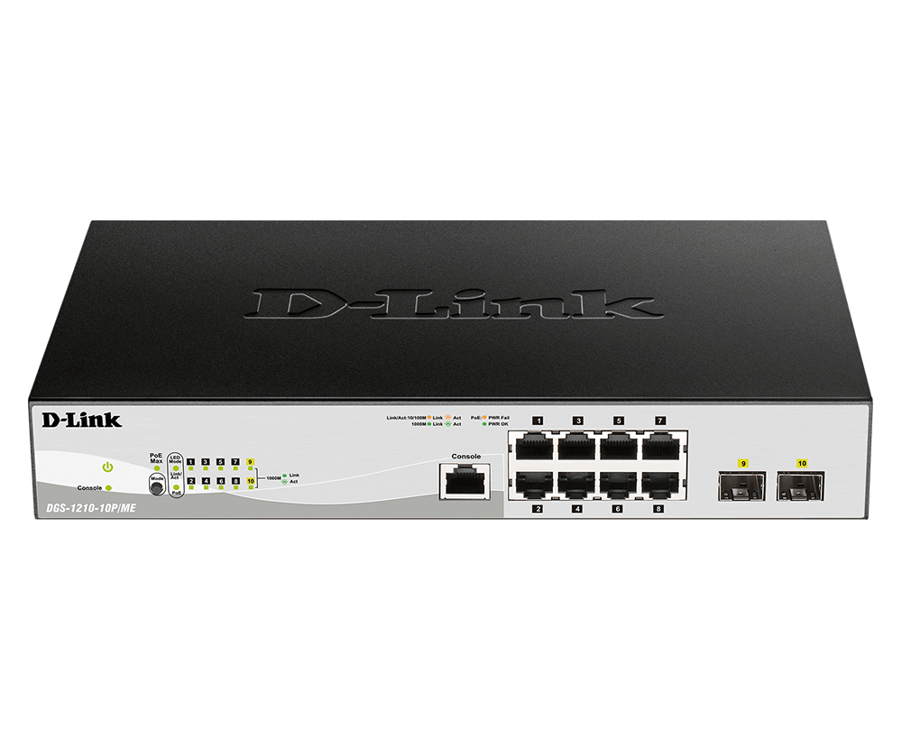 Switch Gigabit PoE Metro Ethernet de 10 portas